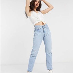 Levi’s 501 Straight Ankle High Rise Light Blue Jeans